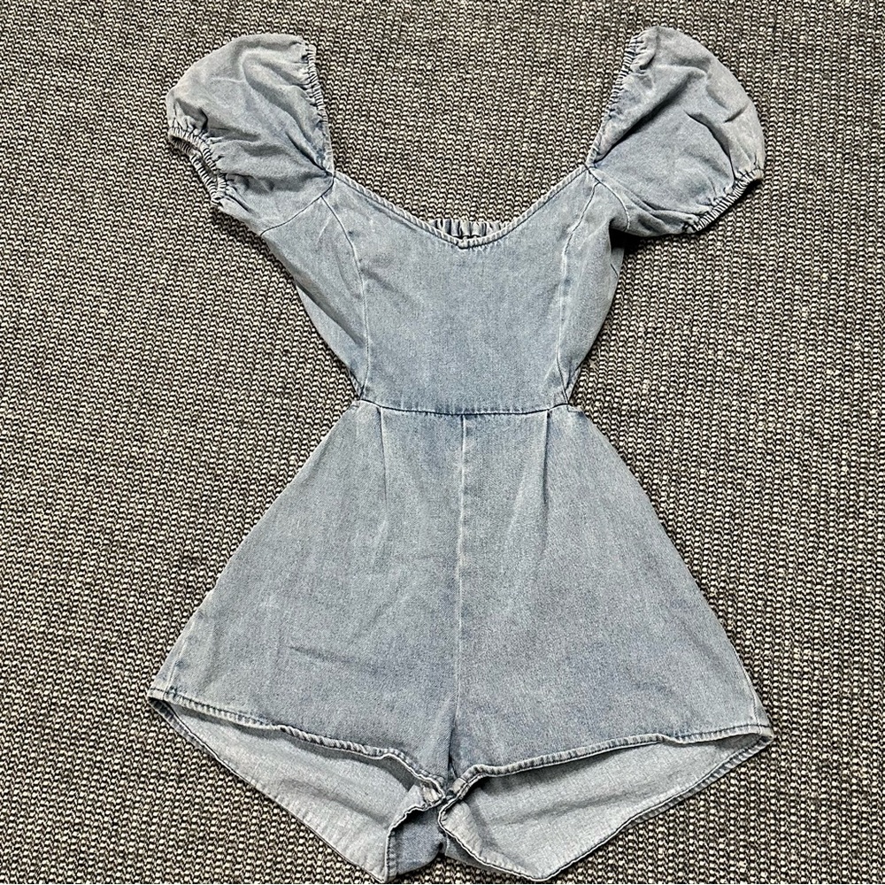 Blue Blush Denim Romper
